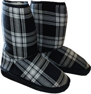 Women's Ugg Style Boots - Black and White Checkered